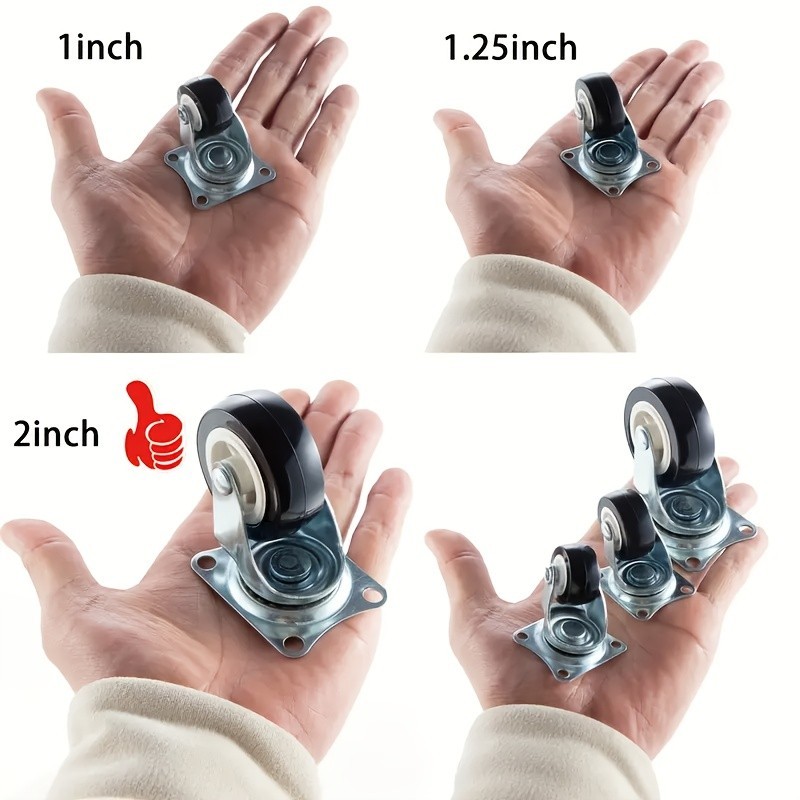 Swivel Caster Wheels with Brake - Quiet, 360° Rotating for Furniture & Carts