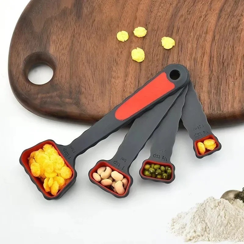 Collapsible Measuring Cups & Spoons Set Foldable Silicone Kitchen
