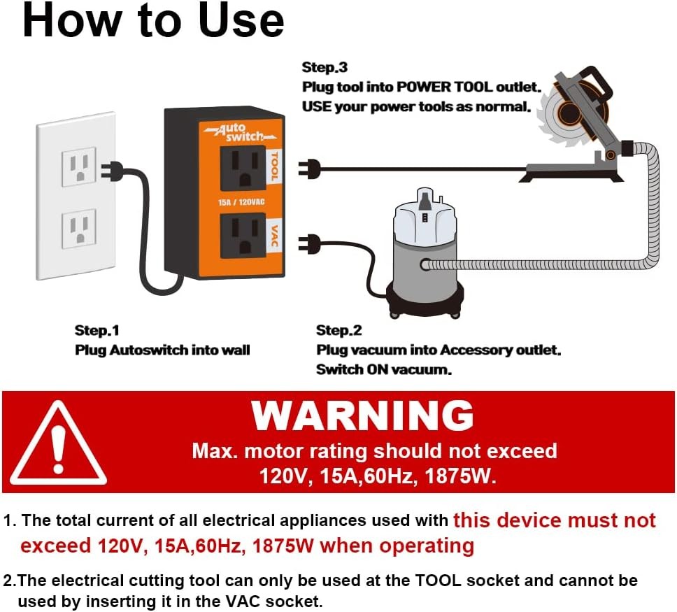 Automatic Vacuum Switch Power Tool On Off Control
