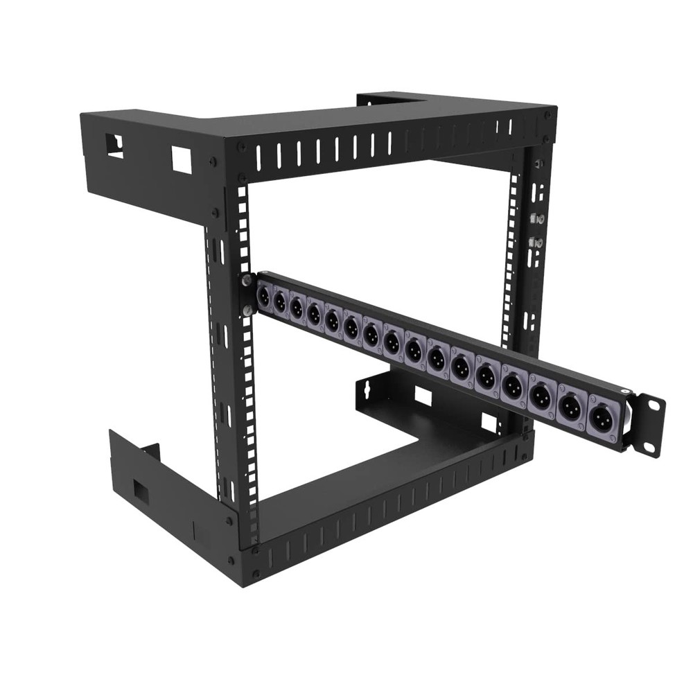 Hinged Rack Panel XLR HDMI Audio Rack Mount Panel W/ 16 D-Series 1U16D