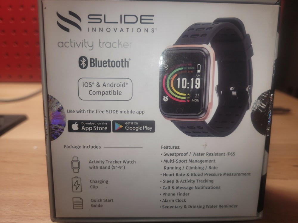 Slide Innovations Activity Tracker Smart Watch iOS/Android Compatible