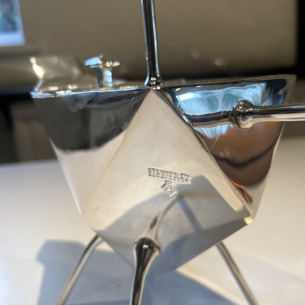 Silver Plated Art Deco Christopher Dresser Style Triangular unusual Shape RARE