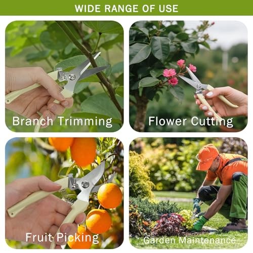 2Pcs Professional Pruning Shears (Include 1 Bypass Pruning Shears and 1