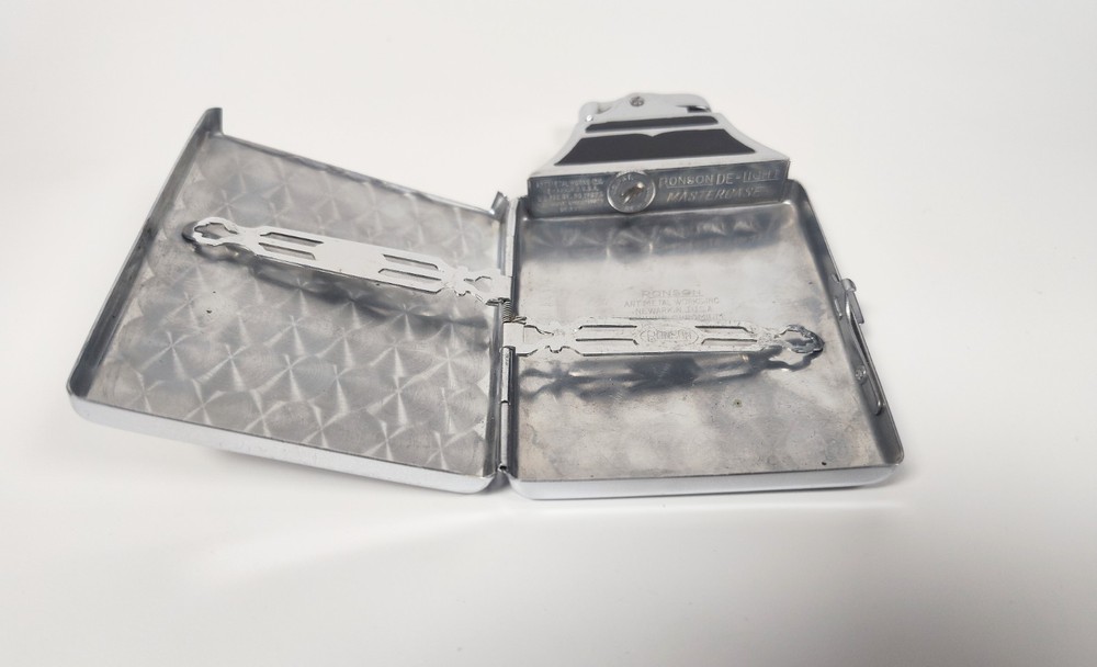 1930's Art Deco Ronson Mastercase Lighter Cigarette Case Tortoise Shell Works