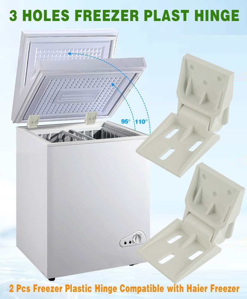 BOSHCHEN 2 Pcs Freezer Plastic Hinge Compatible with Haier 3 Holes...