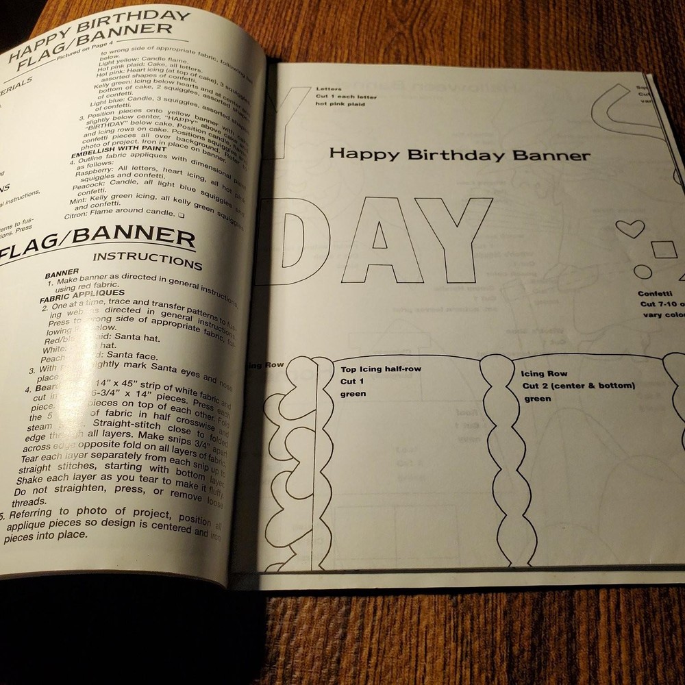 Plaid Flags Banners Windsocks Craft Pattern Leaflet Fabric Crafts 8987