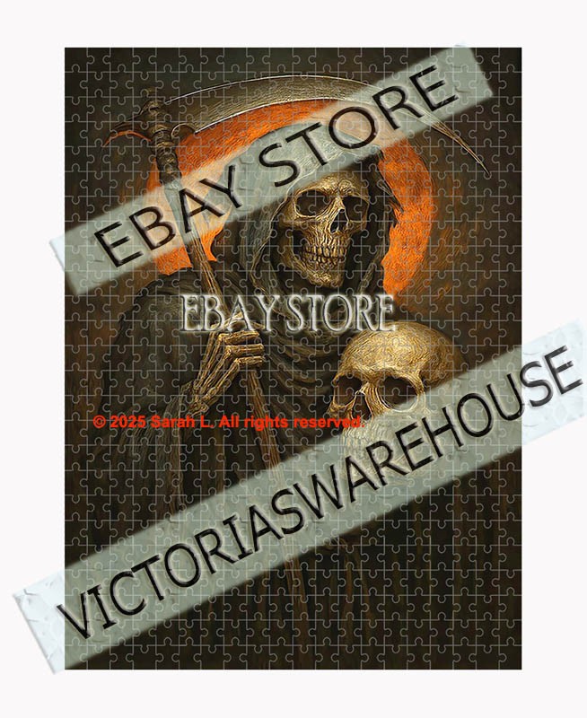 500 piece jigsaw puzzle Grim reaper skull mortality omen gothic