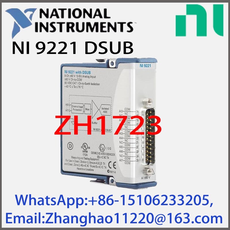 NI 9221 779014-01, 783732-01, 779373-01,an analog input module for CompactDAQ