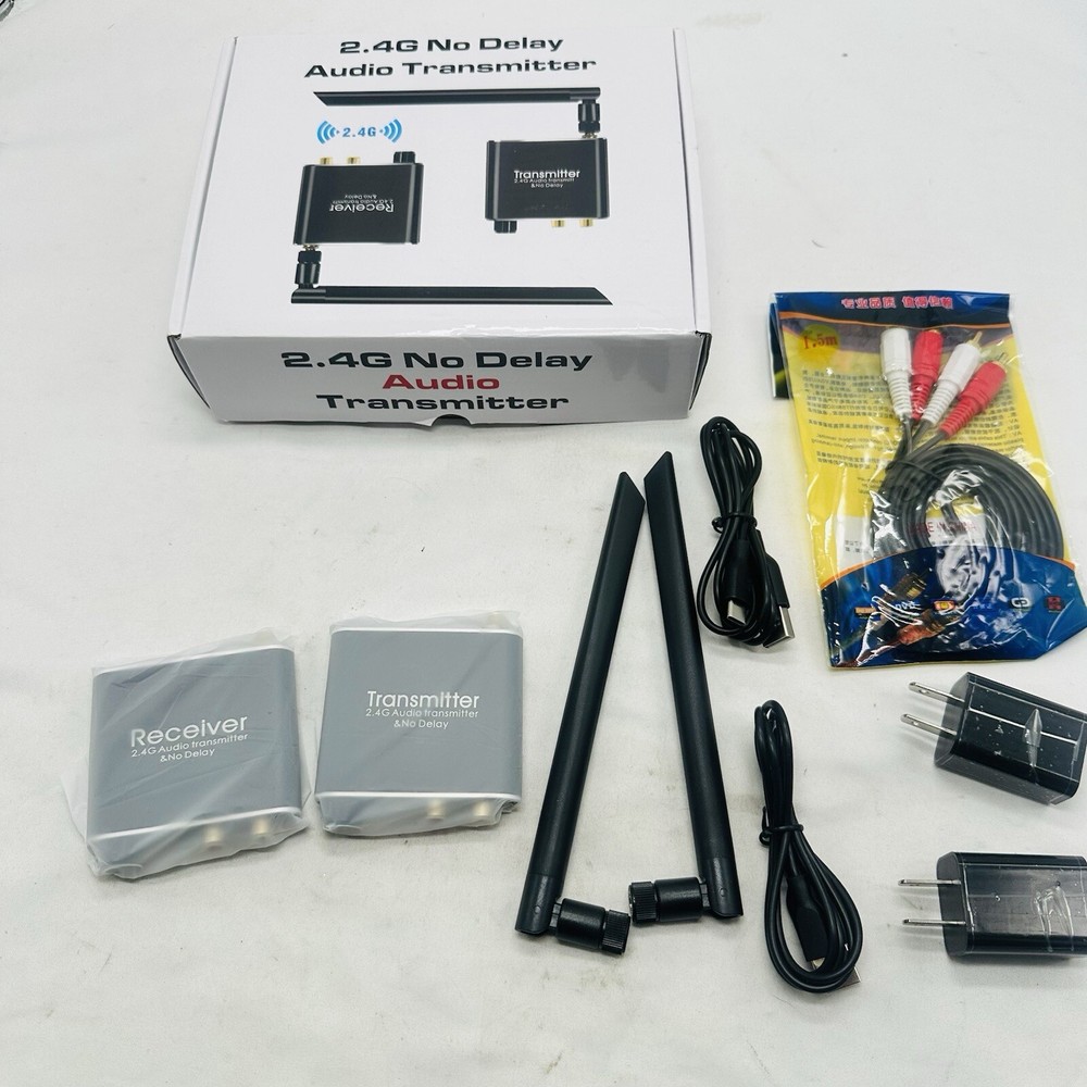 2.4Ghz Wireless Audio Transmitter Receiver, 160 ft Long Range Low Latency - New