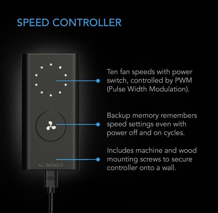AC Infinity Cloudline Al-ClS4 Comes With Remote + 10 Ft Wire. -Please read Info-