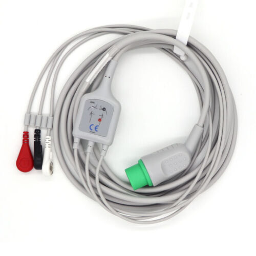2Pcs Compatible With Spacelabs ECG EKG Cable 3 Leads snap，For monitors