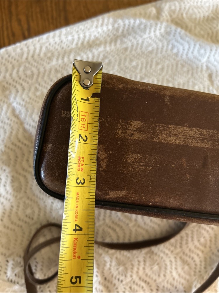 Vintage Service Brown Stitched Leather Camera Case & Strap