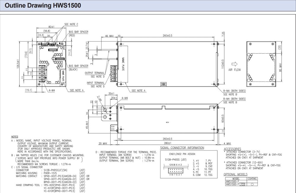 TDK-Lambda HWS1500-15 EHFP Switching Mode Power Supply Module 15V 100A