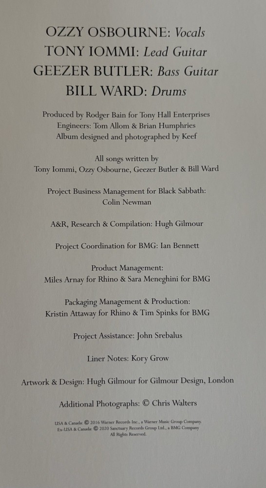 OZZY OSBOURNE PARANOID HARDCOVER LARGE COLOR/BW ILLUSTRATED COFFEE TABLE BOOK NM