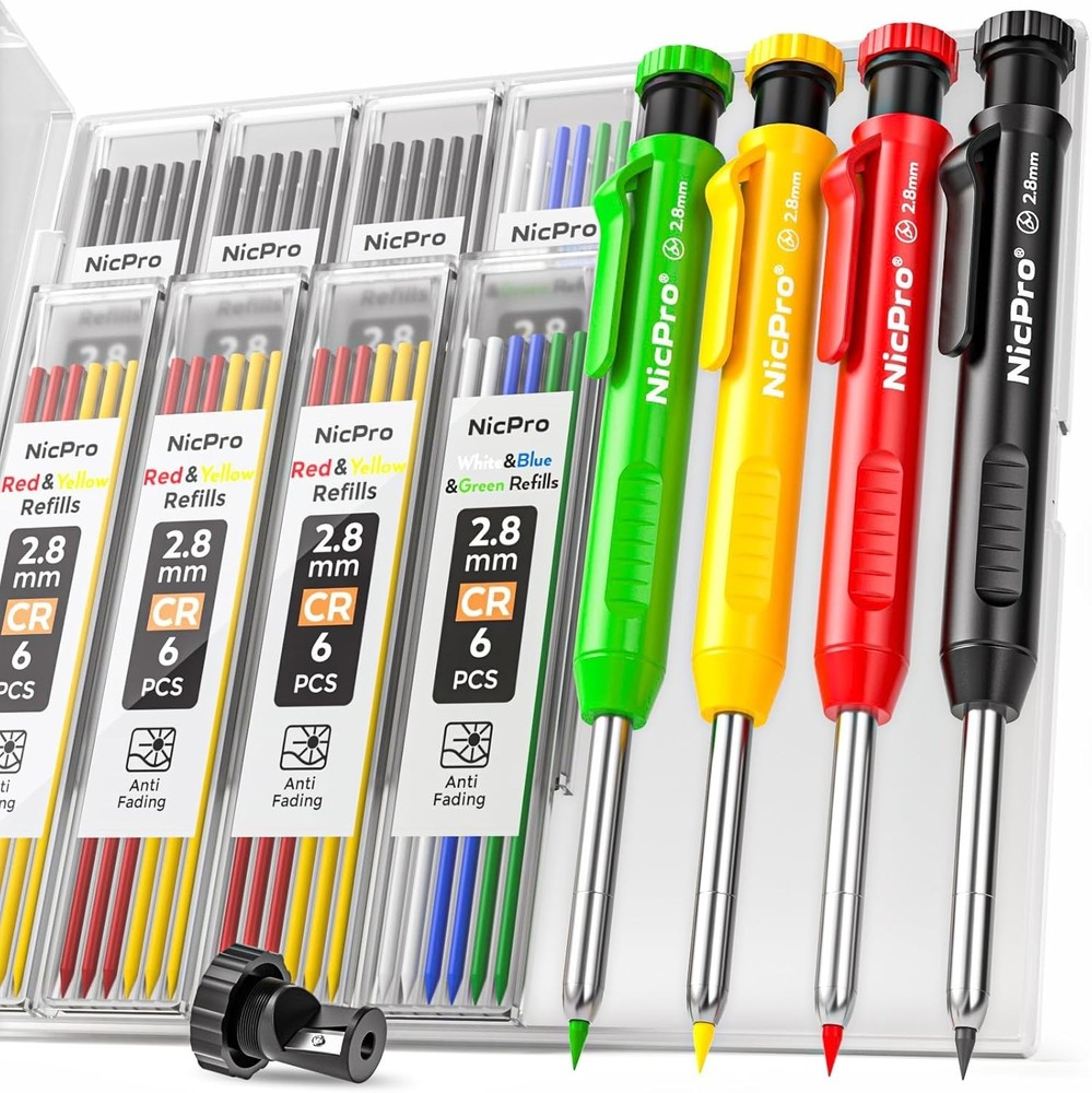 Professional Carpenter Pencil Set with Sharpener