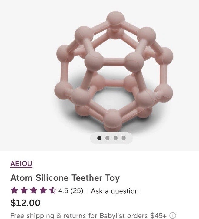 AEIOU ATOM SILICONE TEETHER TOY PETAL