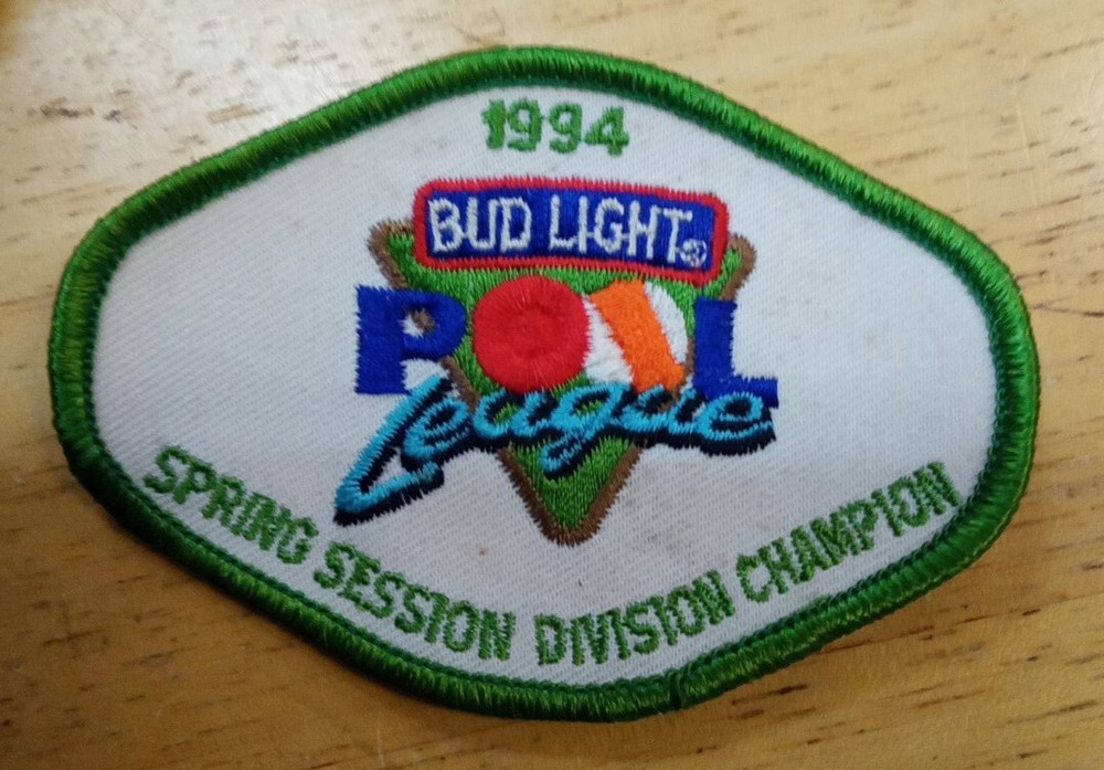 1994 Bud light Pool league spring session patch Billiards
