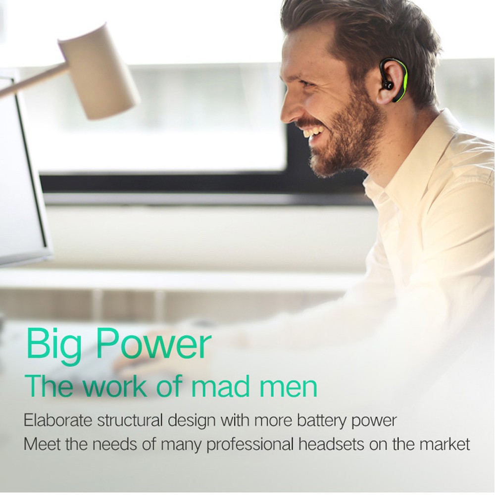 Bluetooth Headset Handsfree Wireless Earpiece Earphone Stereo Earbuds Ear Hook