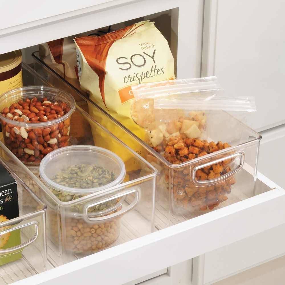 iDesign Plastic Stackable Pantry Bin - Storage Bin with Handles for Cabinets ...