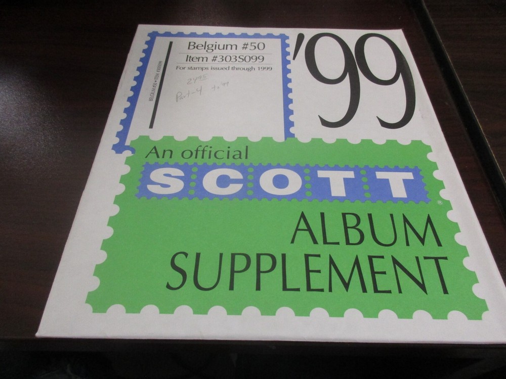 "SCOTT" BELGIUM #50  1999  ALBUM SUPPLEMENT W/FREE SHIPPING!!!
