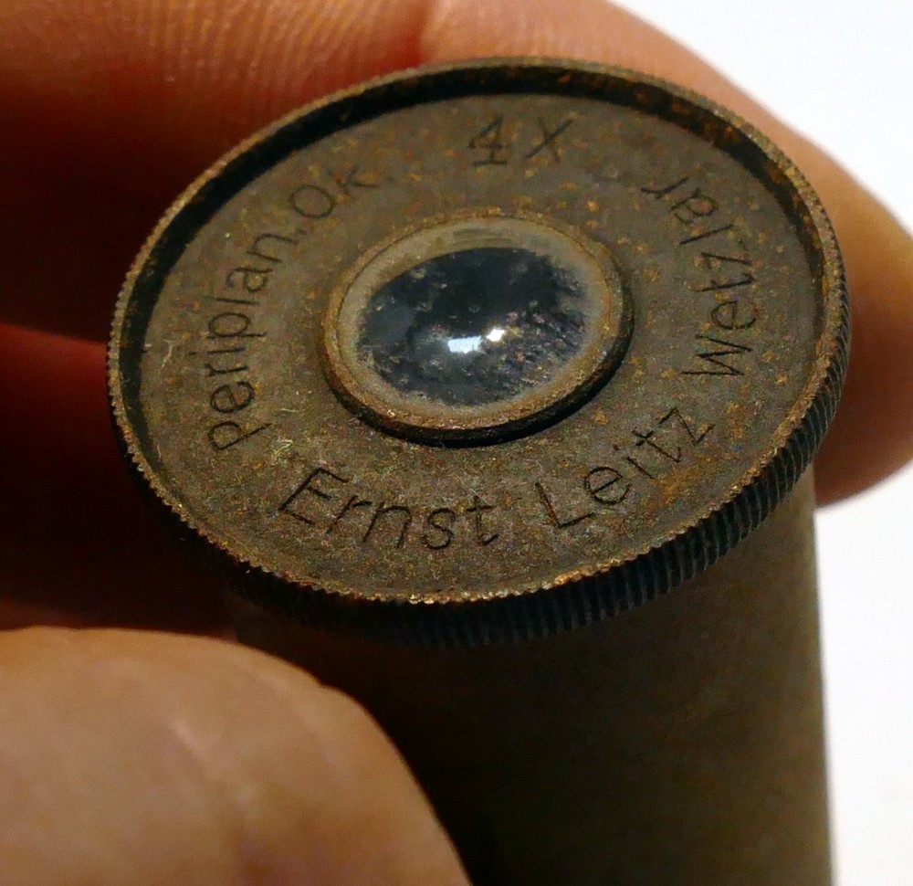 ERNST LEITZ WETZLAR PERIPLAN OK. 4x MICROSCOPE EYEPIECE 1"
