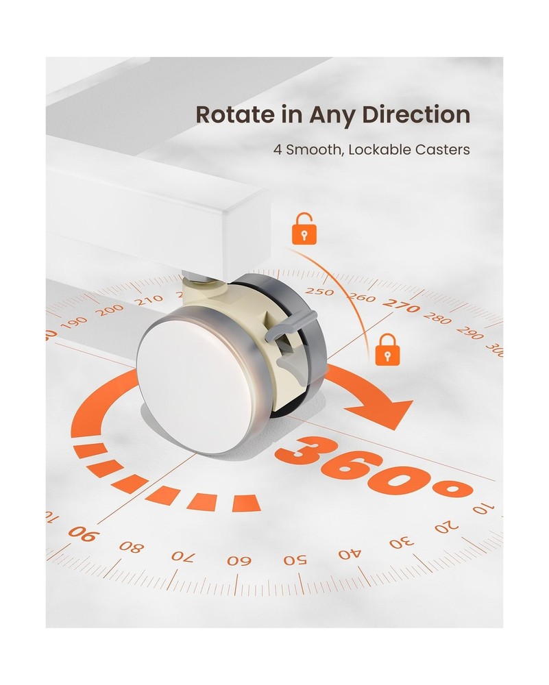 ErGear Mobile Small Standing Desk, Enhanced Adjustable Height Computer Workst...