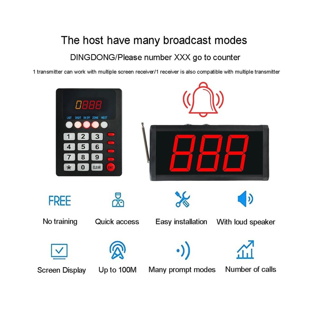 Take a Number System Queue Wireless Calling System Restaurant Calling System ...