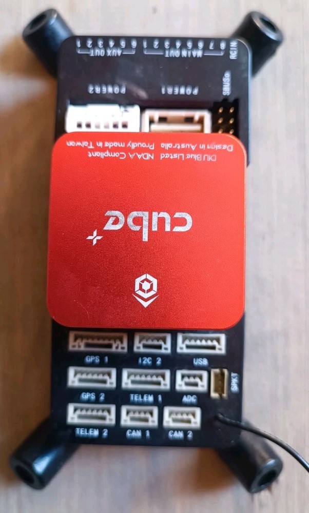 CubePilot Cube Orange+ Pixhawk 2.1 autopilot controller with carrier board.