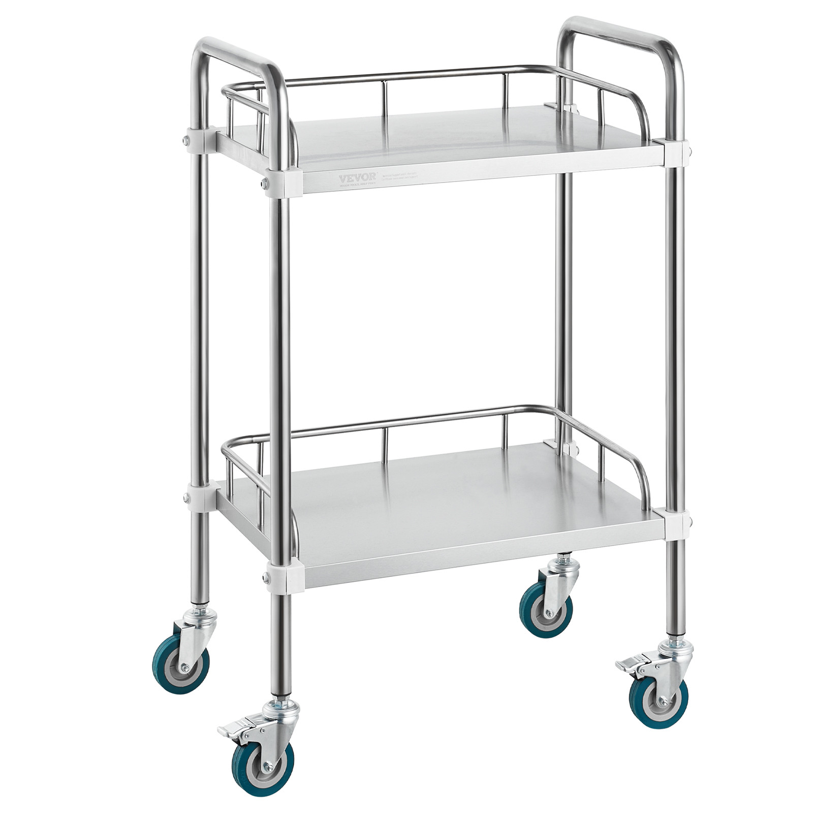 Uimoso Lab Rolling Cart 2-Layer Stainless Steel Medical Dental Lab Serving Cart