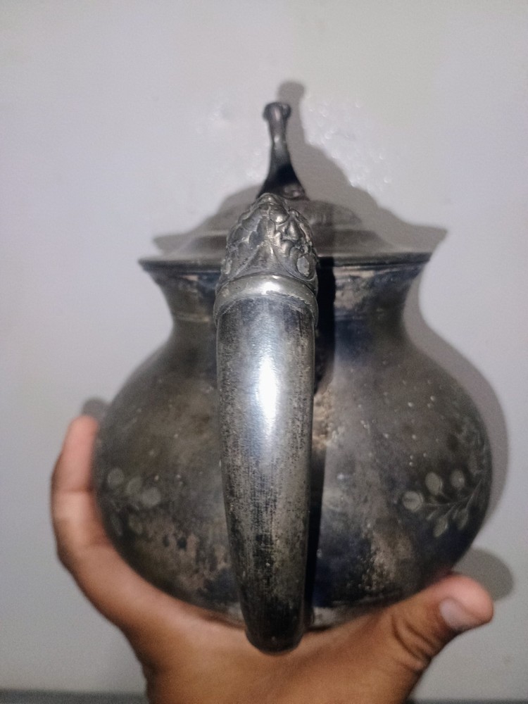 Antique Homan Silver Co. Quadruple Plate Teapot Vintage - 1 Dent