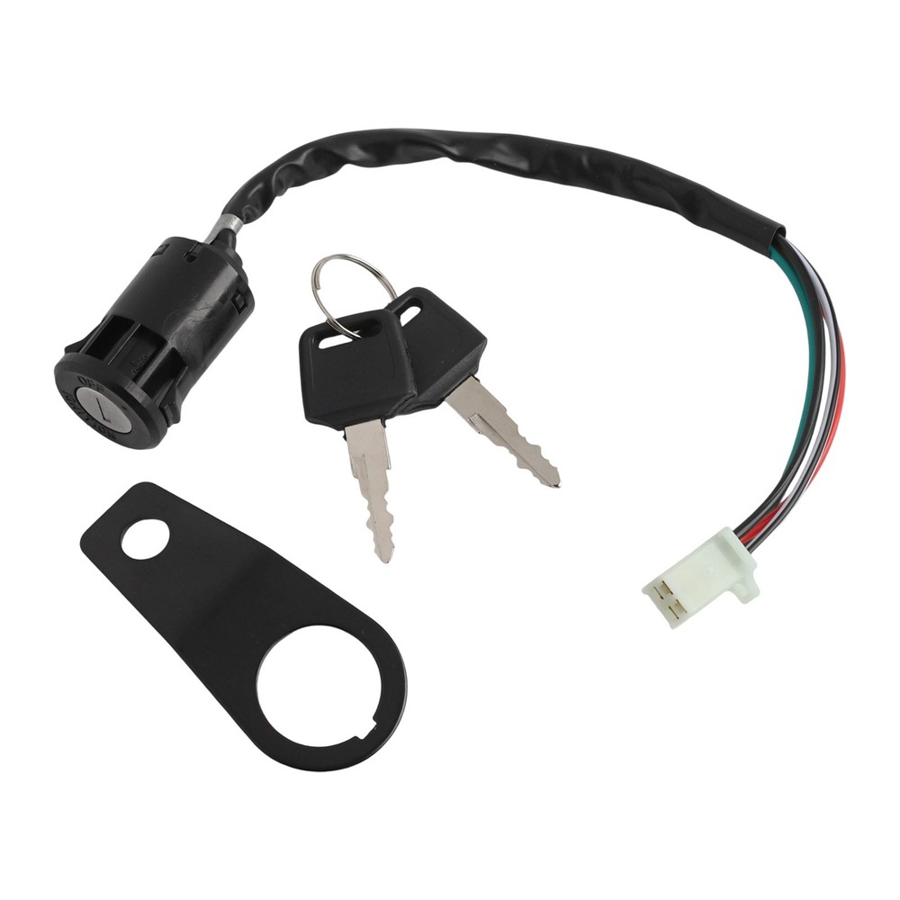 Motorcycle Ignition Switch Key with Mounting Bracket for 50cc to 150cc