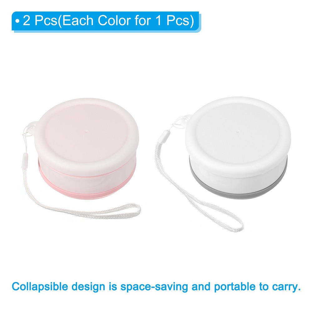 Folding water bottle, 2pcs 350mL, pink grey