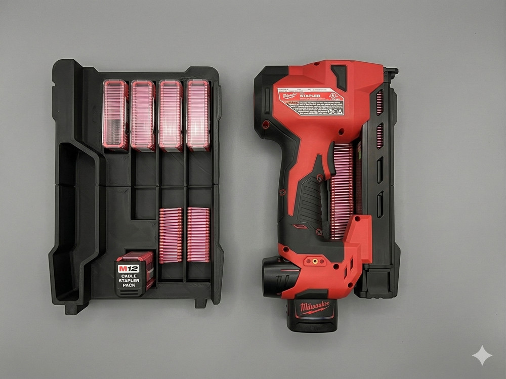 Milwaukee PACKOUT Insert for M12/M18 Cable Stapler — Custom Plastic Insert