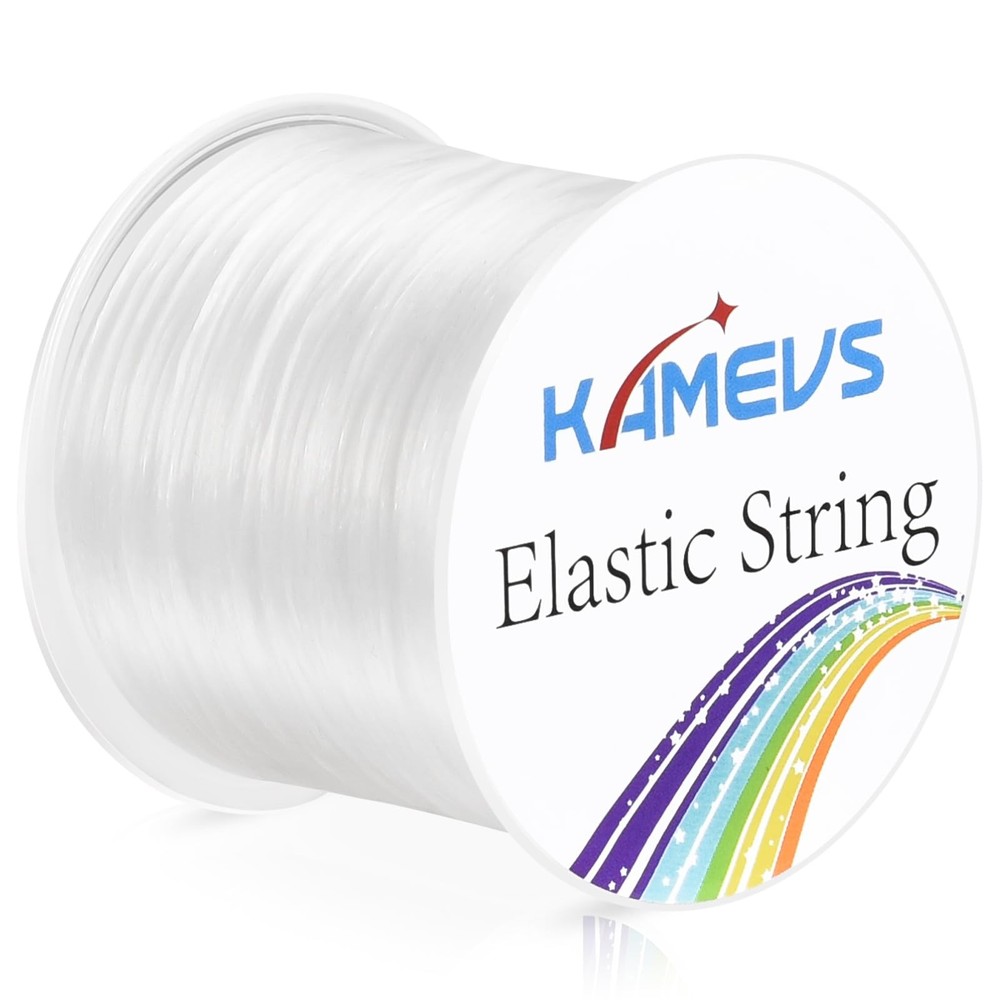 KAMEVS White Elastic String, Flat Width 1mm, String for