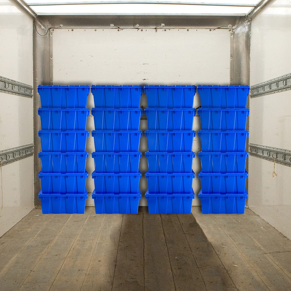 Storage Bind With Lids, 6 Pack, Blue, Stackable Storage Bin, Heavy Duty Capac...