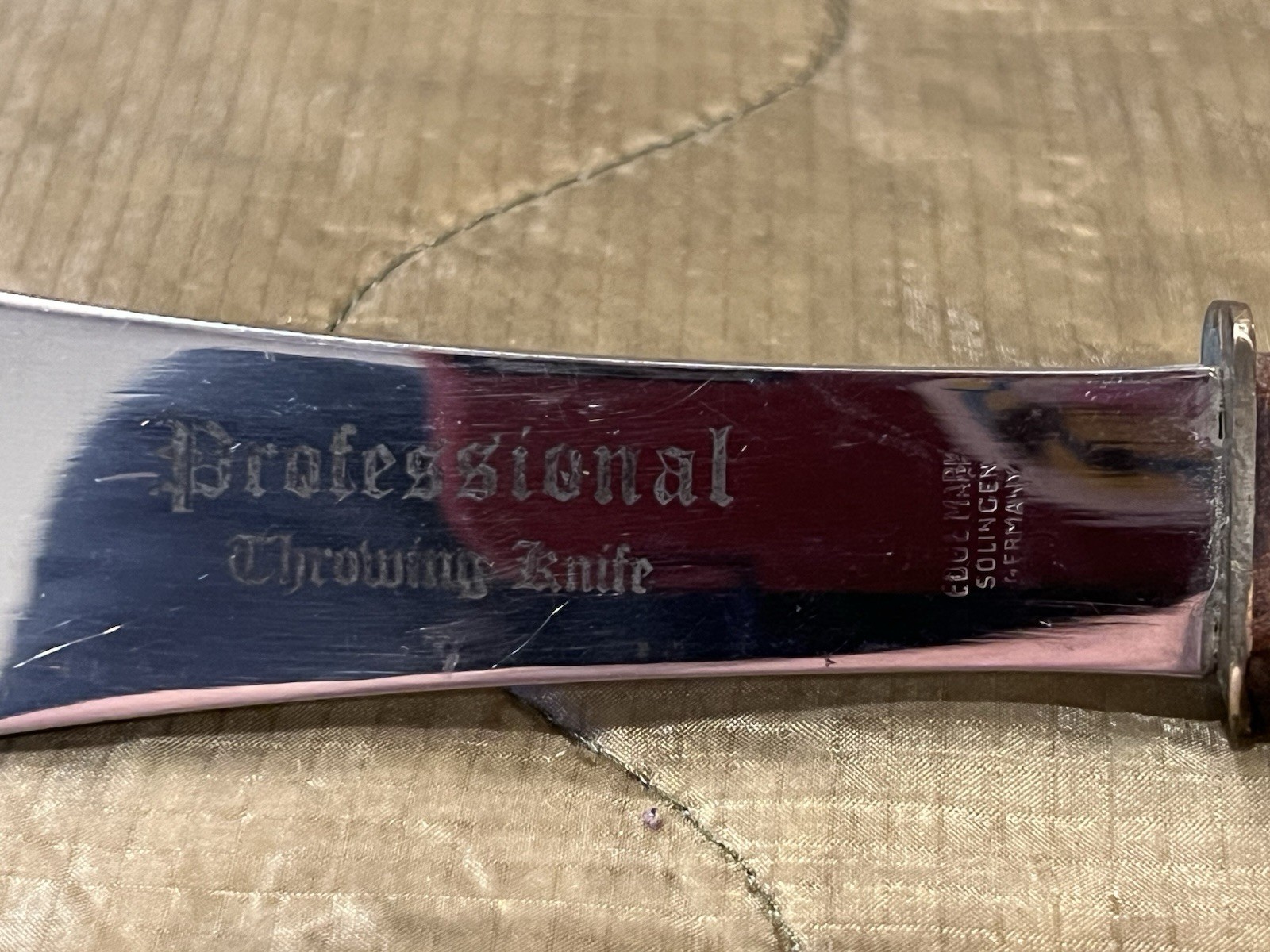 Vintage Edge Mark BULL’S EYE Throwing Knife w Sheath- Solingen Germany