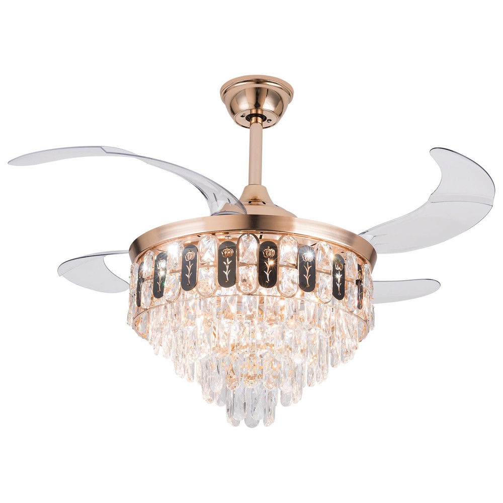 42 Inch 110V LED Ceiling Fan Adjustable Ceiling Light Fan With Remote Control