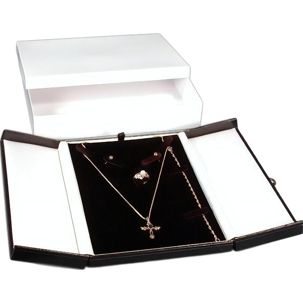 3 Black Jewelry Combination Snap Lid Gift Boxes