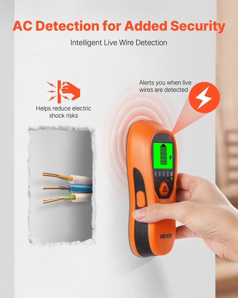 Smart 5-in-1 Wall Scanner with Automatic Calibration, Orange Case