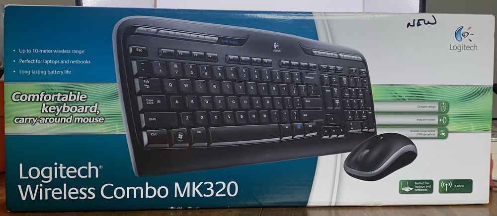 Logitech MK320 Wireless Combo Keyboard & Mouse 24GHz Encrypted Wireless Connect
