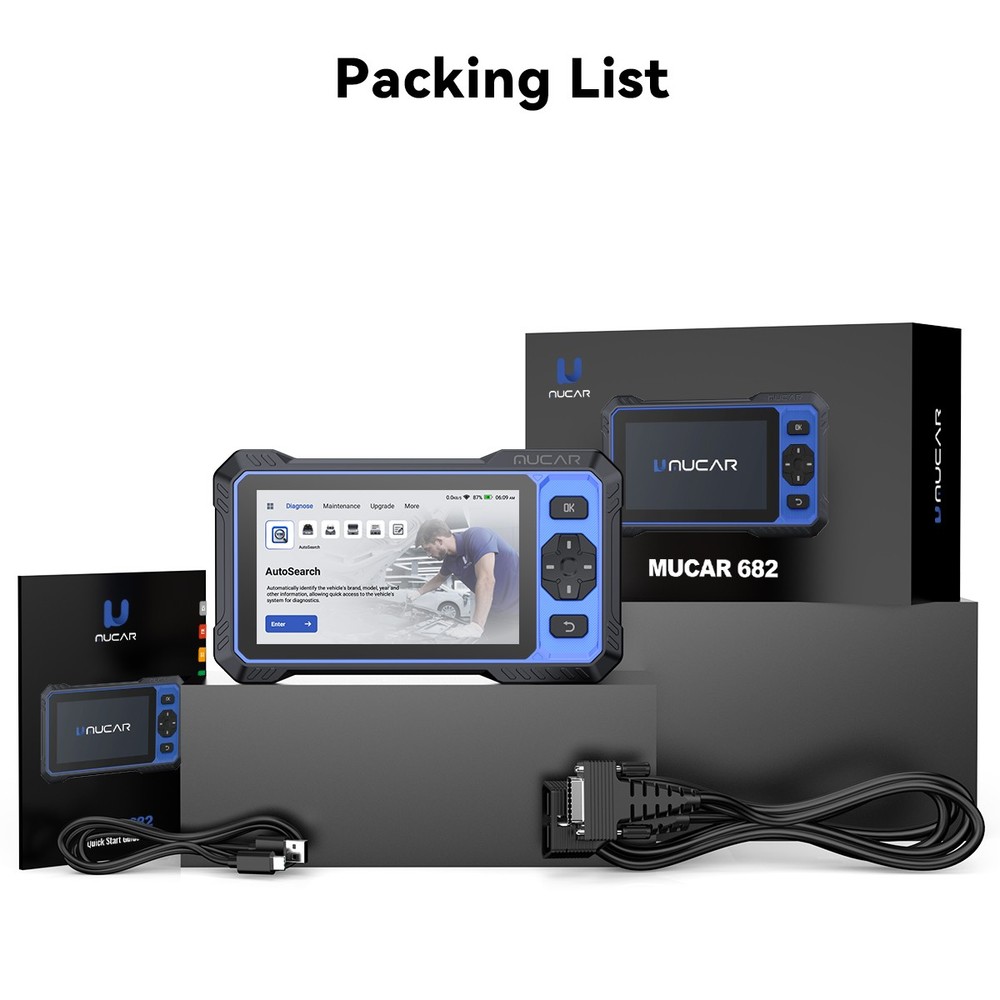 MUCAR 682 OBD2 Diagnostic Bidirectional All System 20 Services + Extension cable