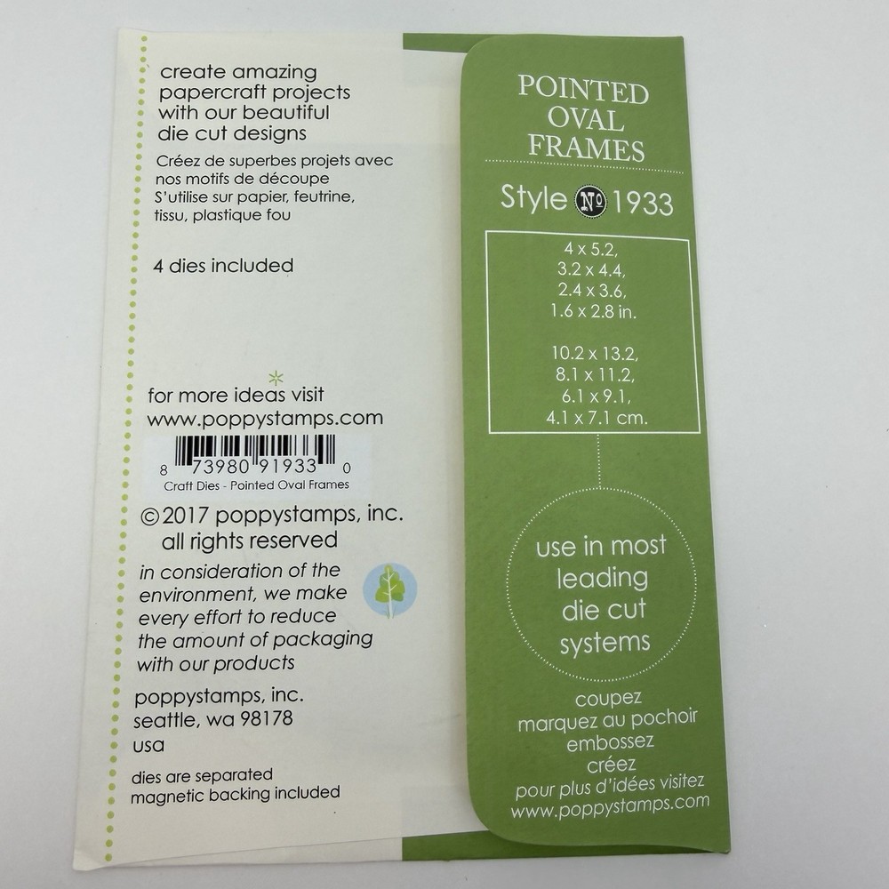 Memory Box Dies Pointed Frames Rectangle Oval LOT of 2 SETS