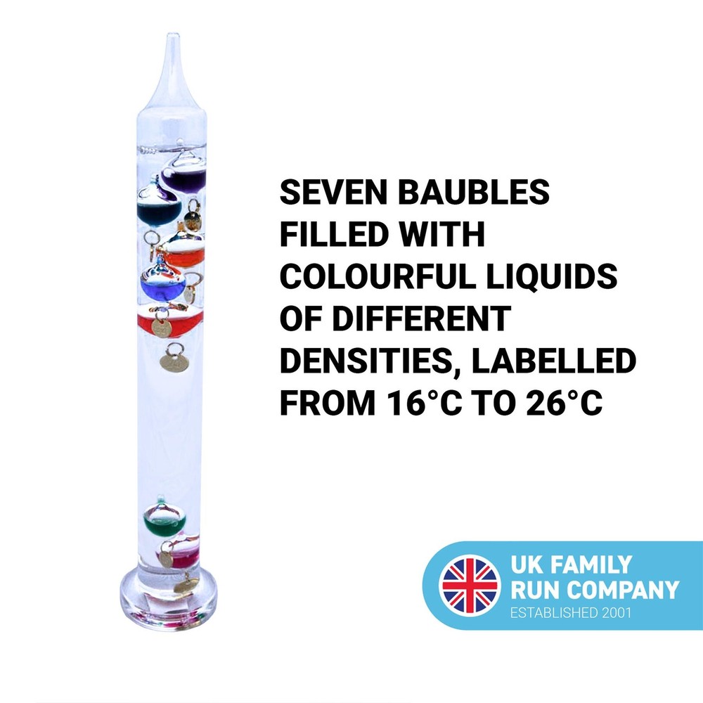 30cm tall Free standing galileo thermometer