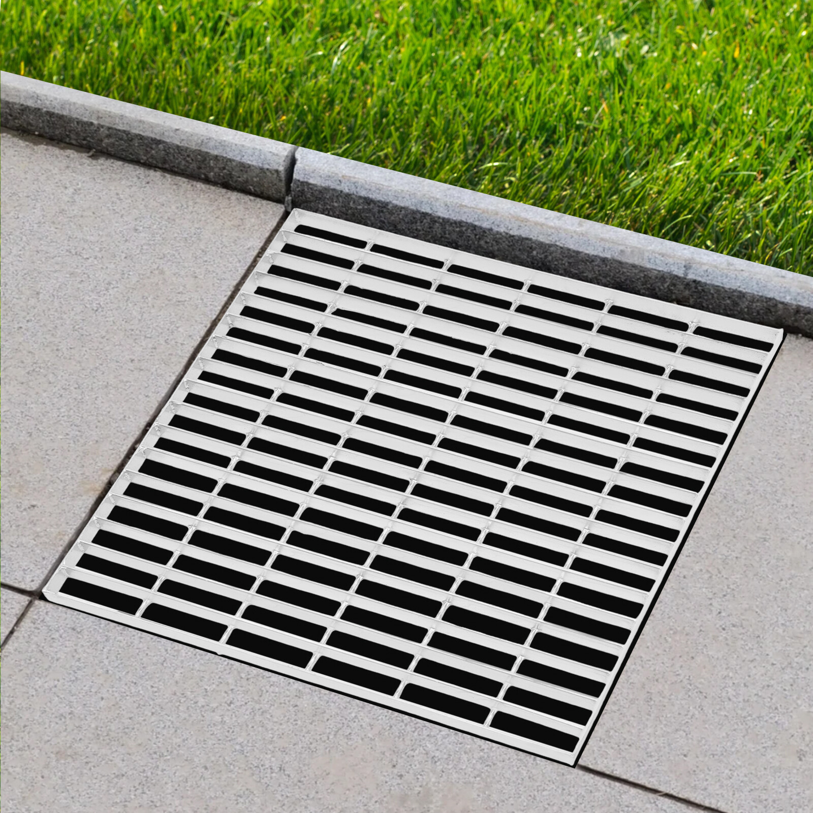 Driveway Drain Cover Steel Grate B125 Class Channel 23.6x23.6in USA