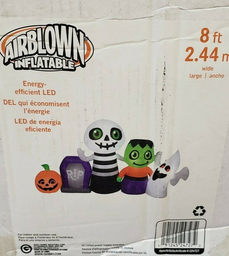 Gemmy 8ft Long Halloween Characters Scene Inflatable