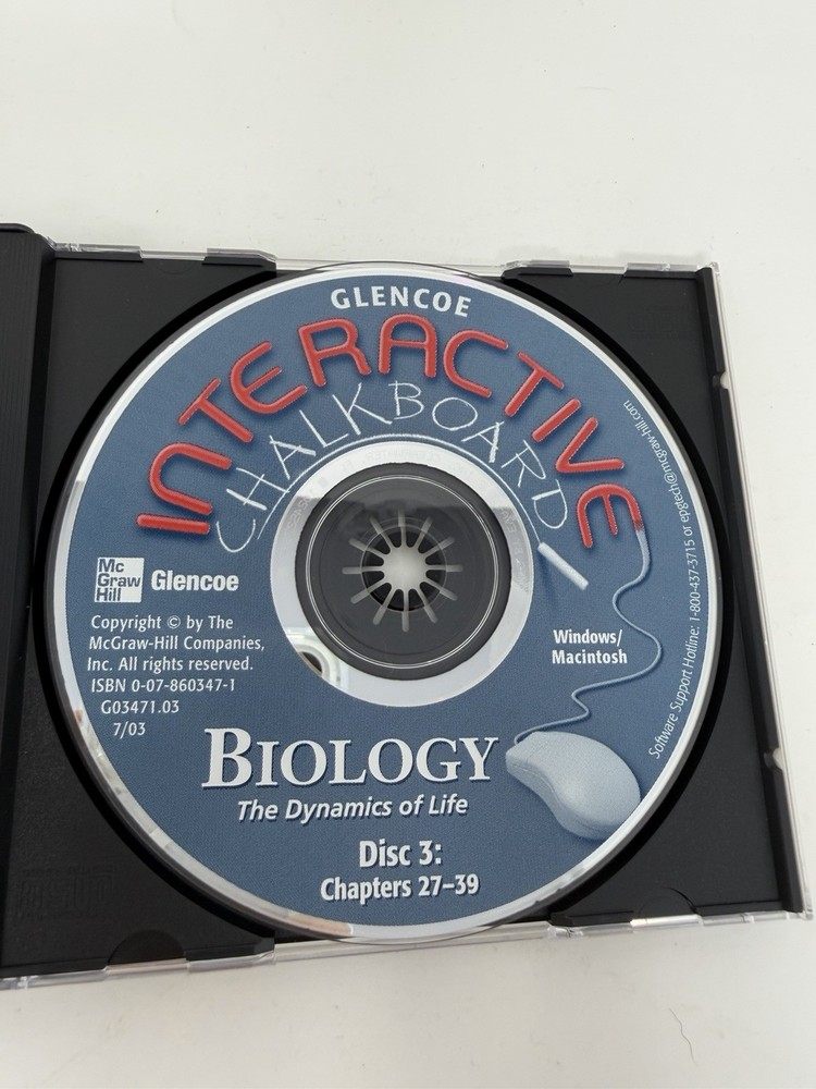 Glencoe Biology: Interactive Chalkboard PC MAC CD-ROM - Chapter 1 - 39 - 3 Discs