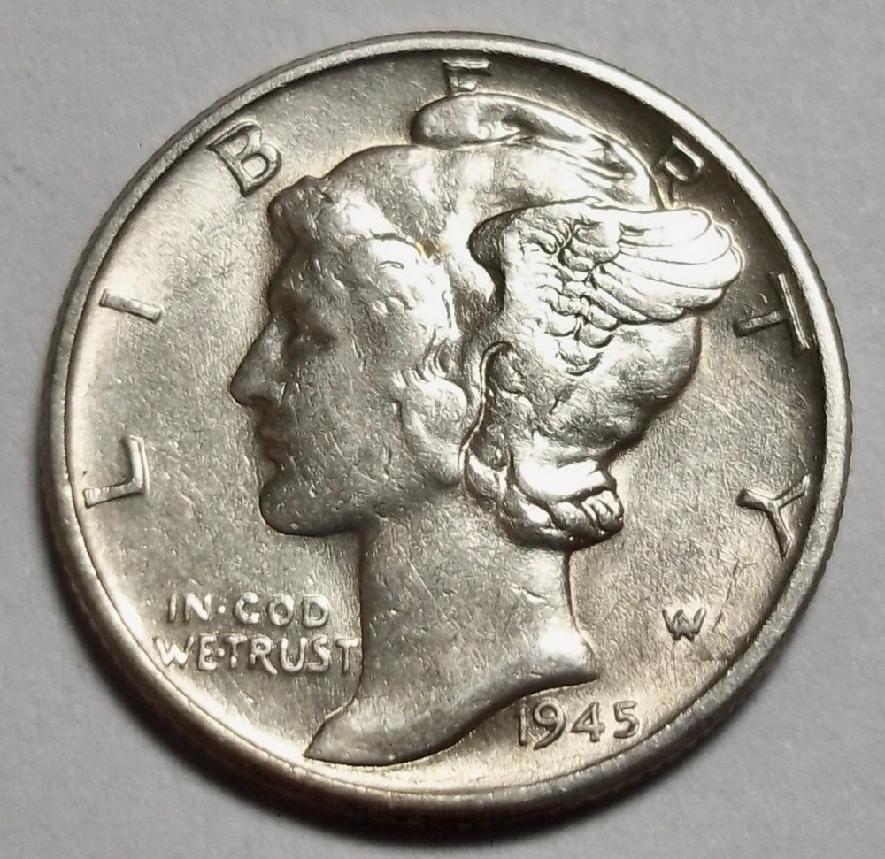 1 - 1945 - P  -   MERCURY  DIME - NICE  GRADE