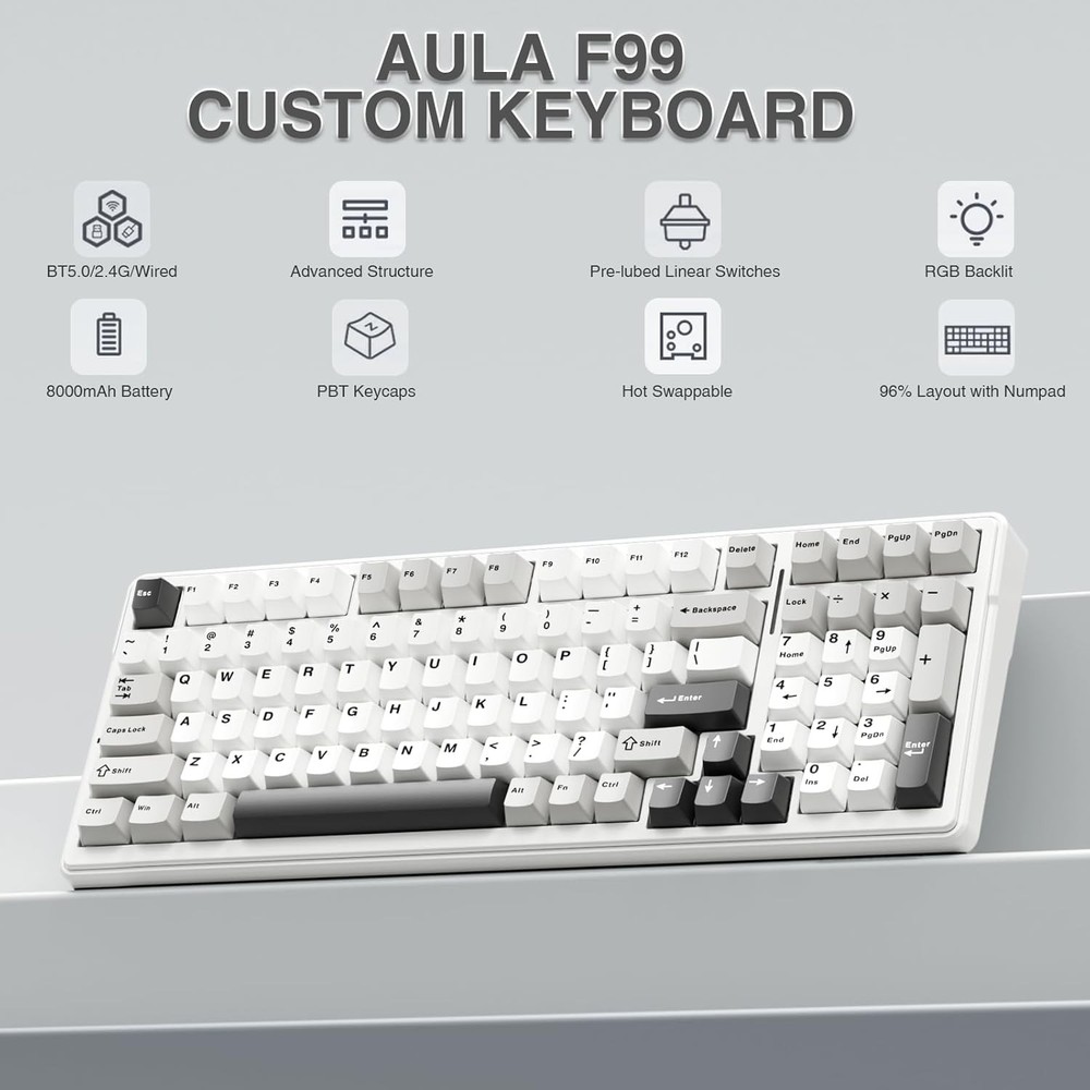 AULA Mechanical Keyboard Wireless / Wired Gaming Keyboard Computer Hot Swappable