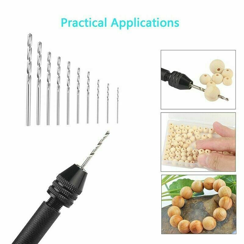 49PCS Precision Pin Vise Hobby Drill Bits with Model Twist Hand Drill Bits Set