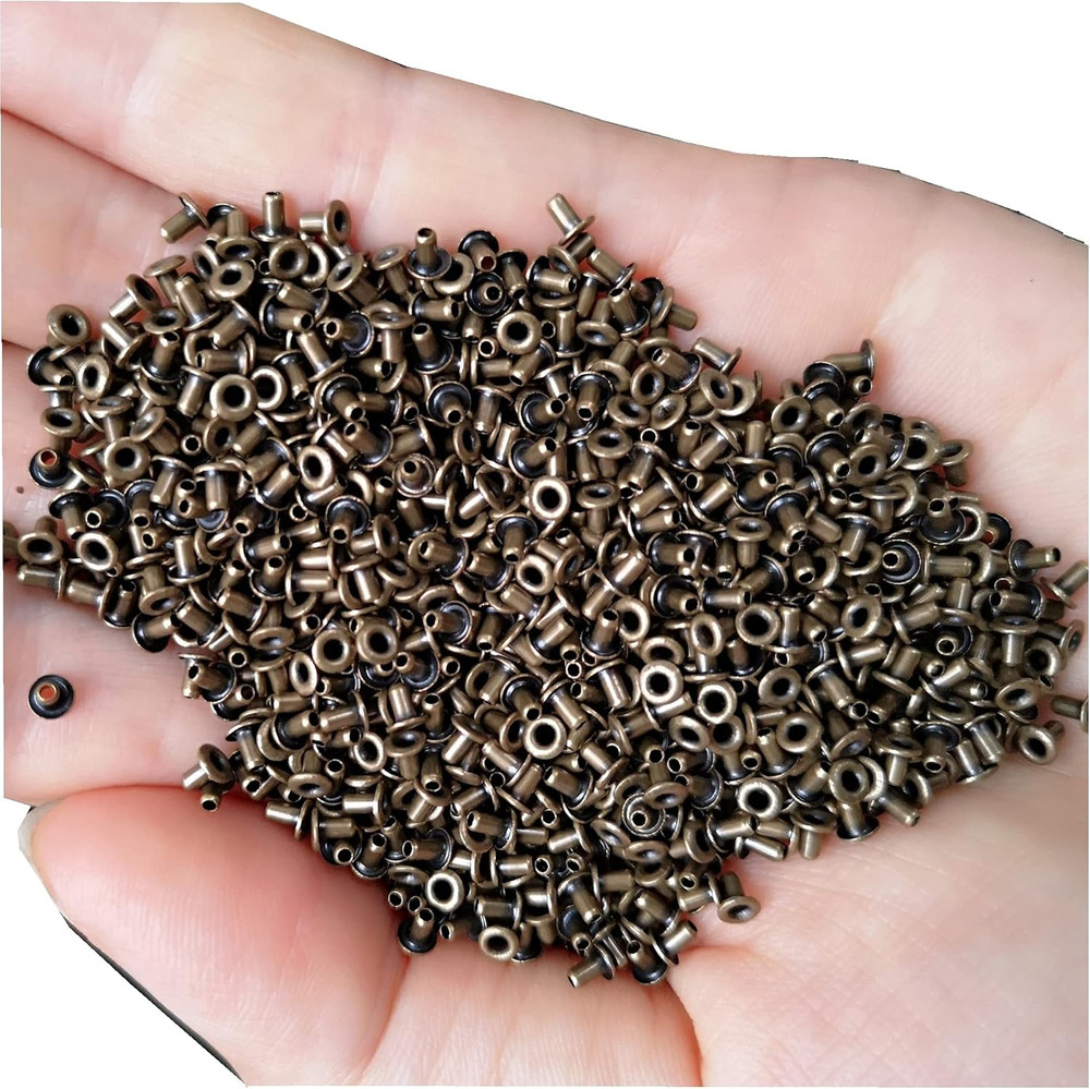 Solid Brass Grommets Tiny Grommets Eyelets Self Backing for Bead Cores, Clothes,